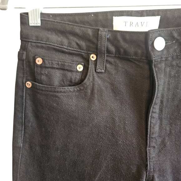 Faye Demi Boot Jean With Slit in Paint it Black Colorway - Picture 3 of 11